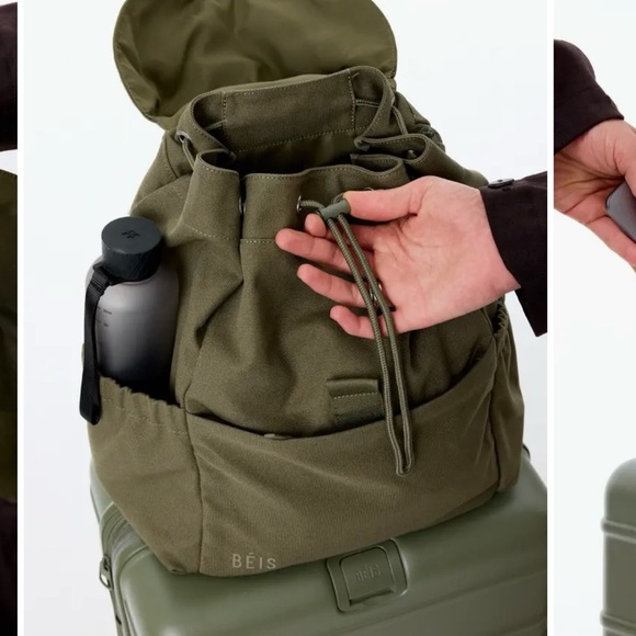 BEIS travel NWT rucksack olive green - Picture 13 of 15